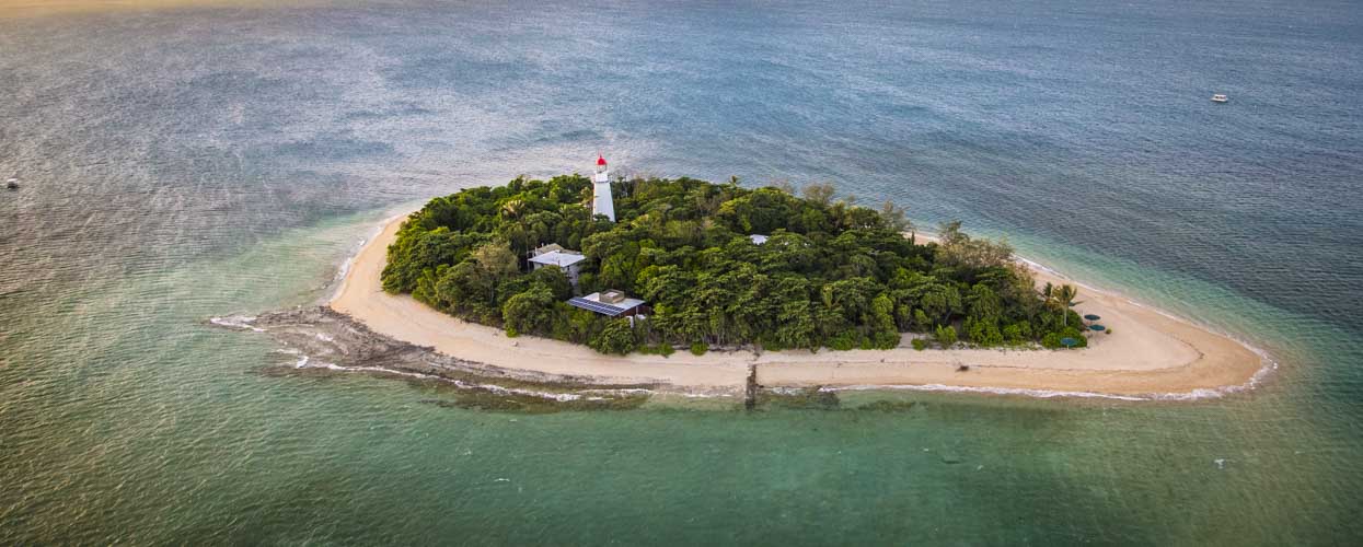 tropical queensland photography tour low island from helicopter