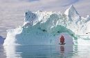 Teleport sailing past a beautiful arched iceberg in Greenland. I took the pic from our blowup dingy!