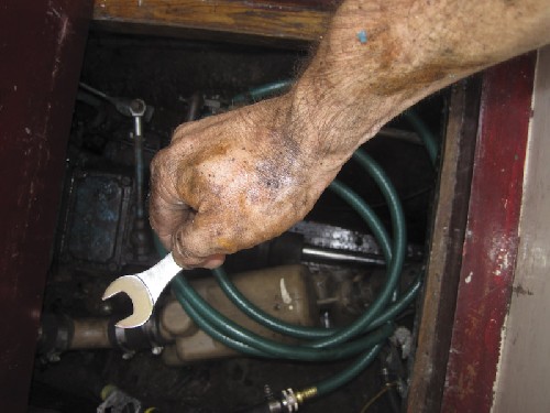 oil, grease and diesel up to my elbows fixing the motor