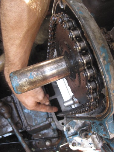 Taking apart the hand-crank tower down into the gearbox to get the water out