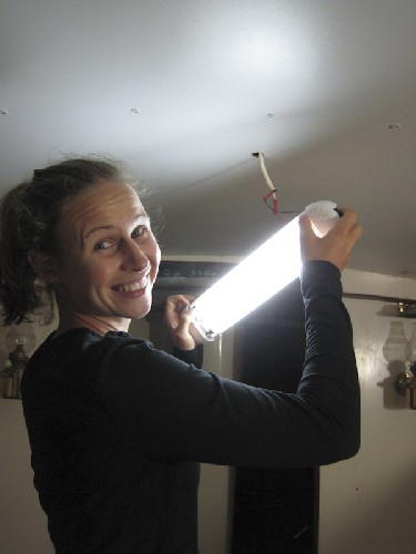 Let there be light! Our cabin lighting wired up at last