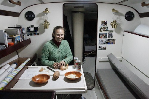 Making dinner at home