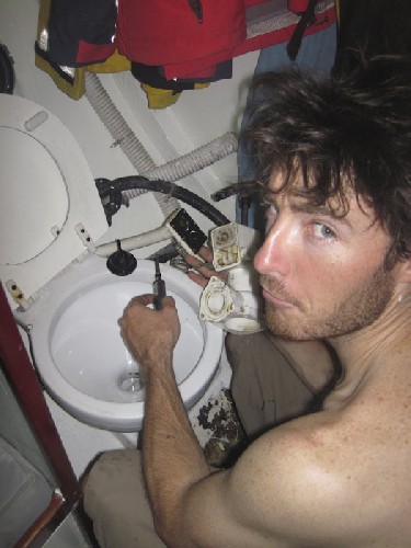 Chris servicing the heads - and hating it