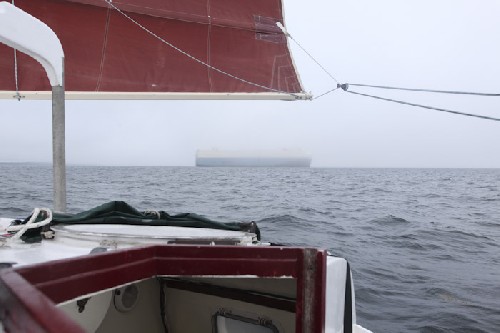 Ships we could barely see heading directly in our path