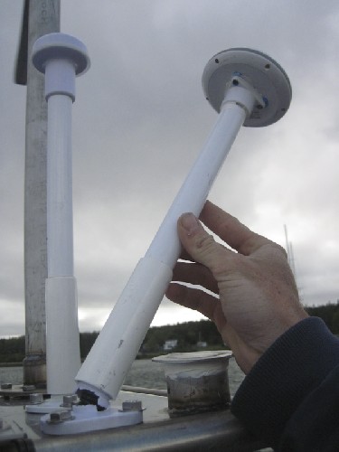 Damaged GPS antenna mount - fixed it up ASAP stronger than ever