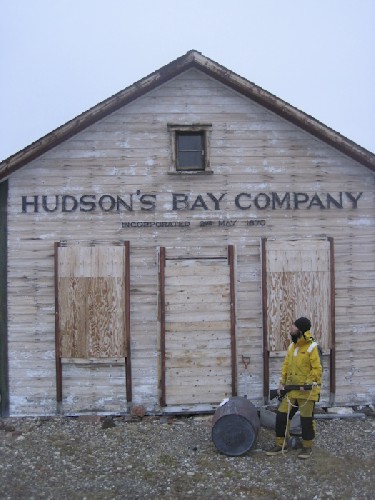 Hudson Bay Trading Post hut - boarded up against bears