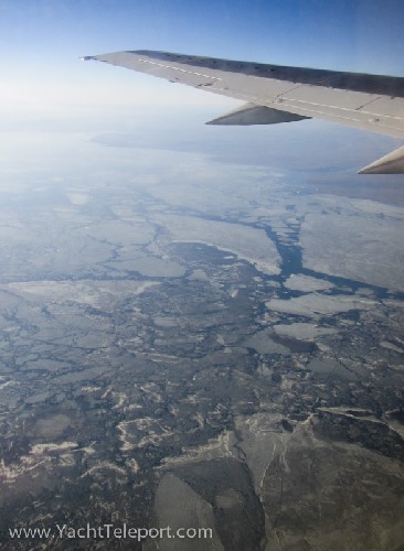 Still plenty of ice in the Bering Strait on the way in