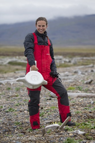 Jess with a whale bone