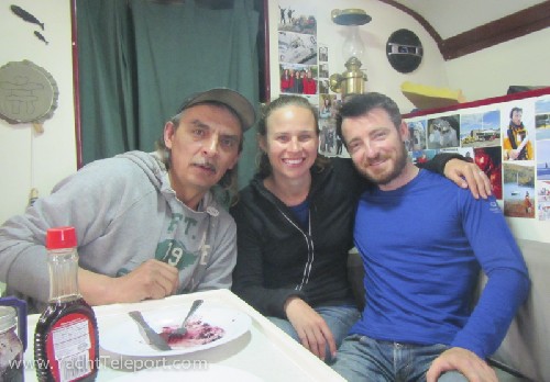 Our friend Arney, over for pancakes