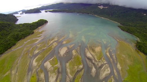 River delta seen from the drone - beautiful