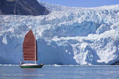 Teleport in front of Aialik Glacier, Alaska