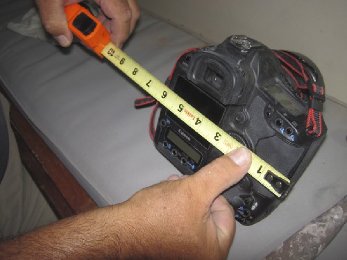 Measuring up my Canon EOS 1D mk IV for our custom-made camera draw!