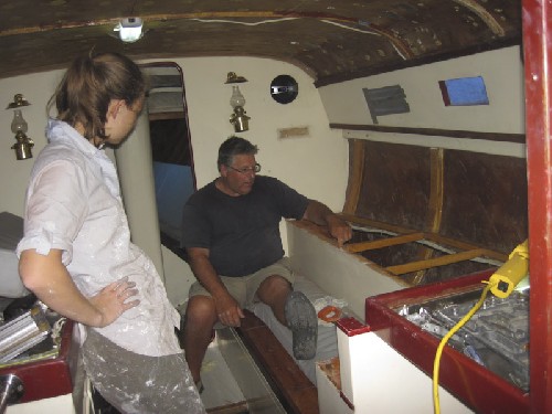 And we\'ll make a bed fold down from here to make one big double bed - Terry you\'re amazing