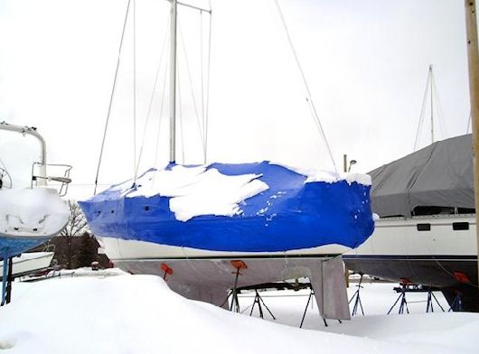 Shrink wrapping is the way to go, when protecting your yacht in harsh environments! No this isn't Teleport, but it will be soon!